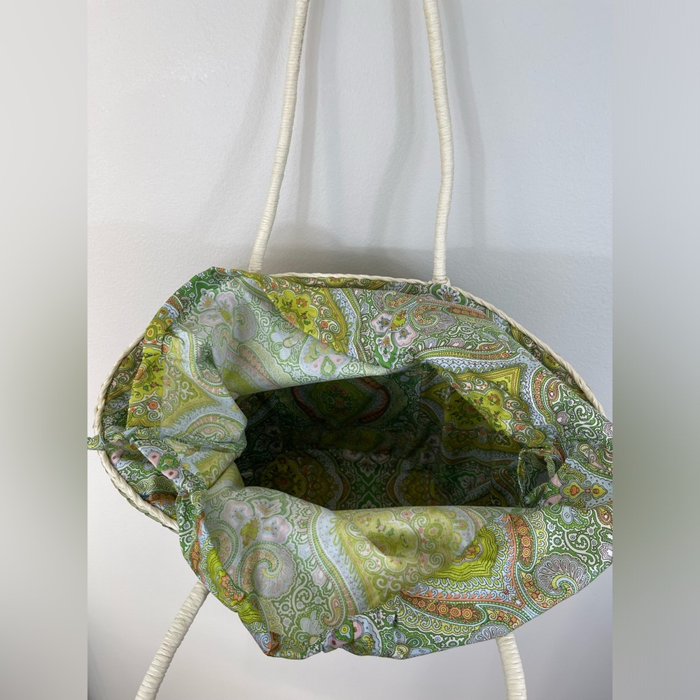 Women’s Beach GreenTote Bag Palm Trees Basketweave Tropical - Picture 8 of 11